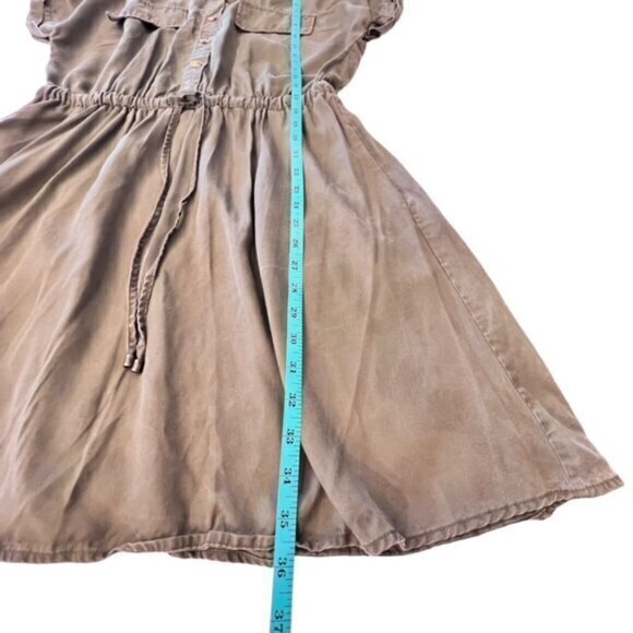 Tommy Hilfiger Utility Dress 10 Army Green Short Sleeve Drawstring Waist TENCEL - Picture 10 of 16